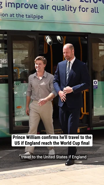 Prince William confirms he'll travel to the US if England reach the World Cup final