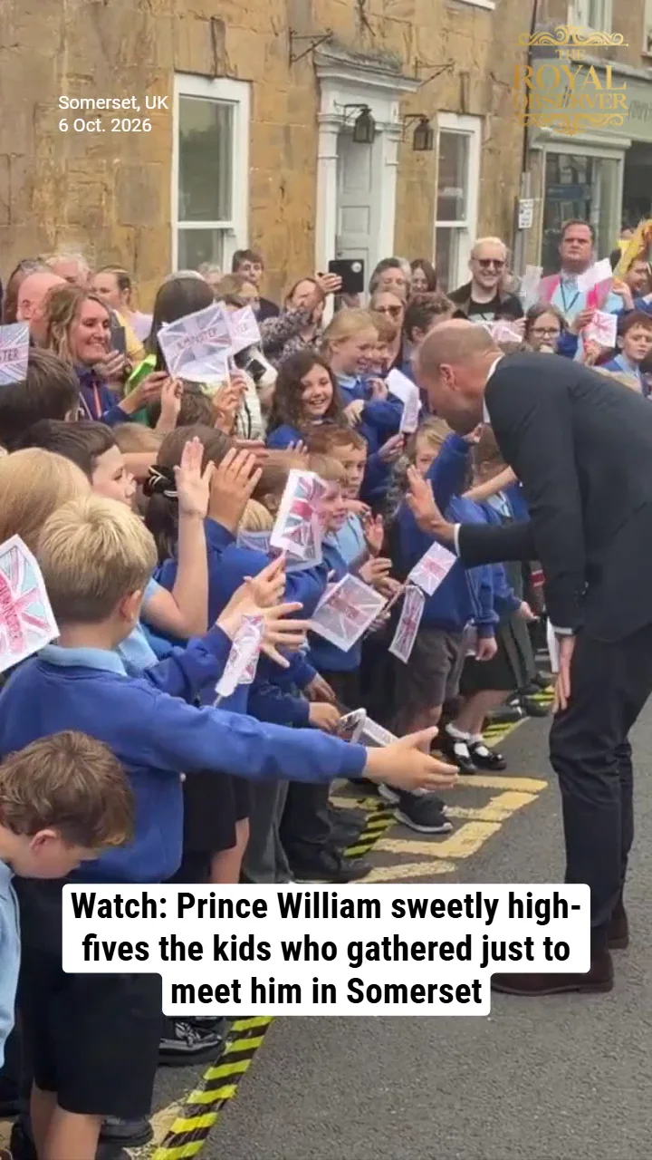 Watch: Prince William sweetly high-fives the kids who gathered just to meet him in Somerset