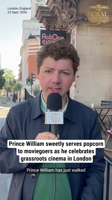Prince William sweetly serves popcorn to moviegoers as he celebrates grassroots cinema in London