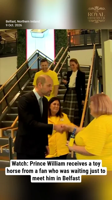 Watch: Prince William receives a toy horse from a fan who was waiting just to meet him in Belfast