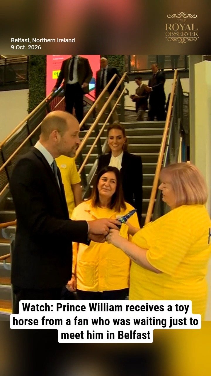 Watch: Prince William receives a toy horse from a fan who was waiting just to meet him in Belfast