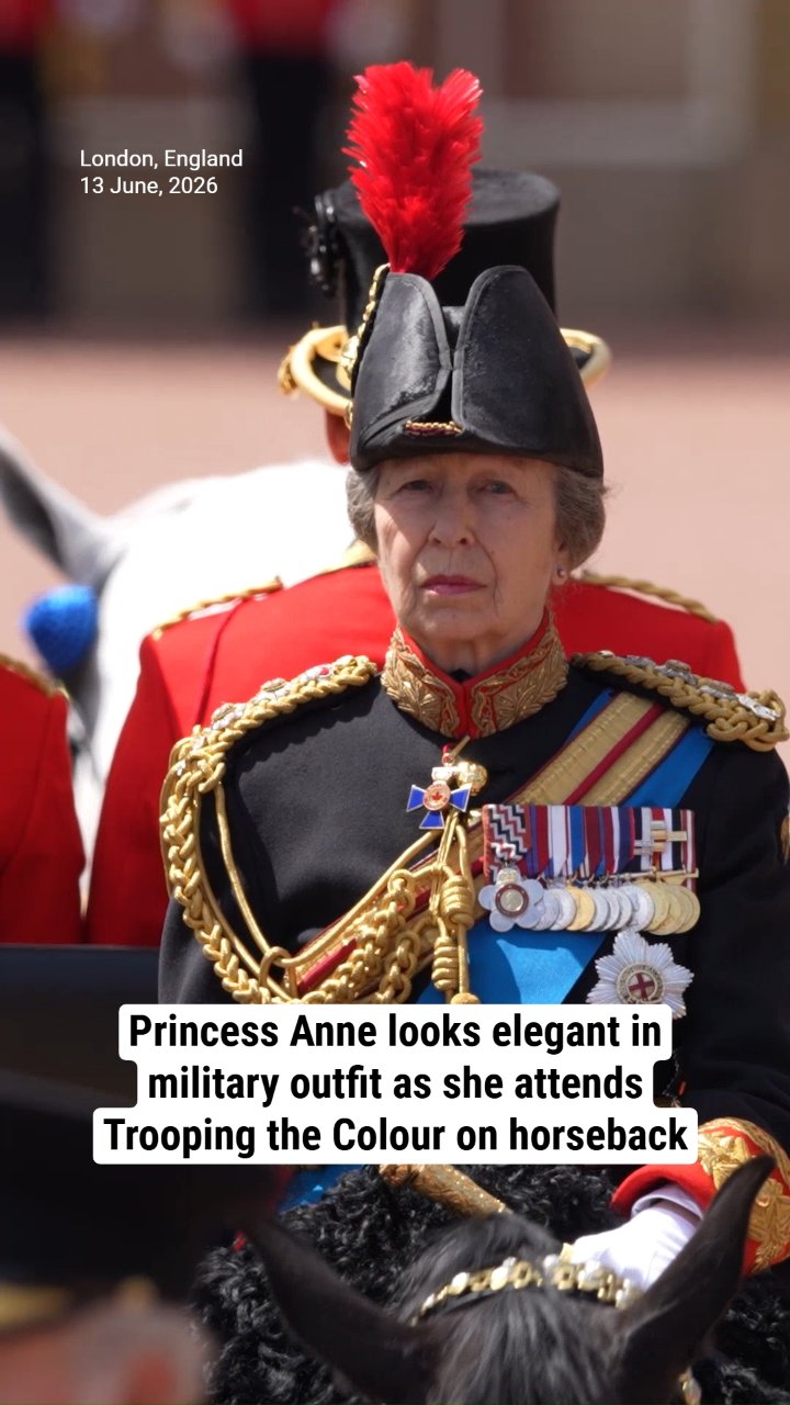 Princess Anne looks elegant in military outfit as she attends Trooping the Colour on horseback