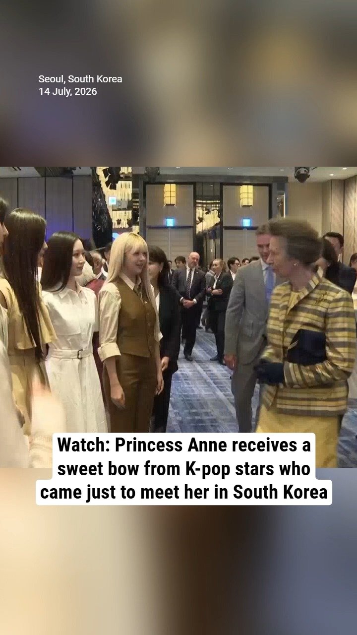 Watch: Princess Anne receives a sweet bow from K-pop stars who came just to meet her in South Korea