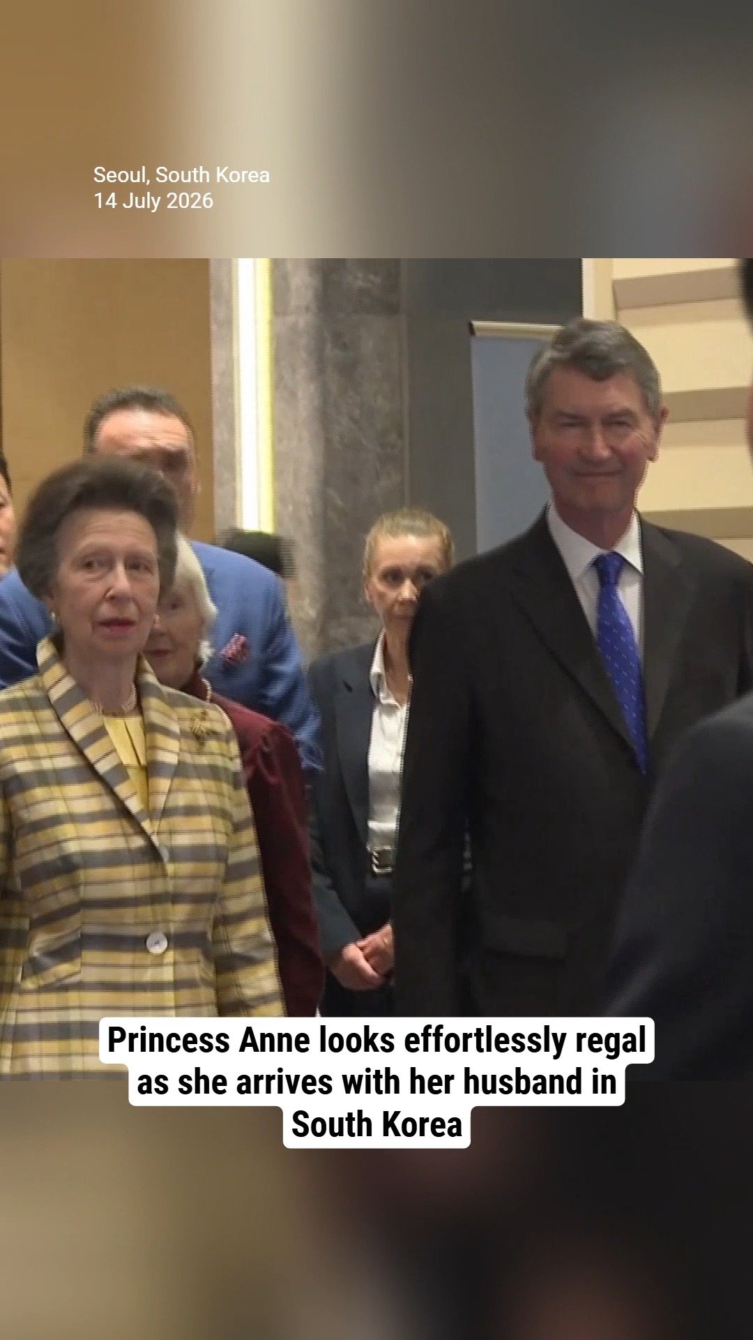 Princess Anne looks effortlessly regal as she arrives with her husband in South Korea
