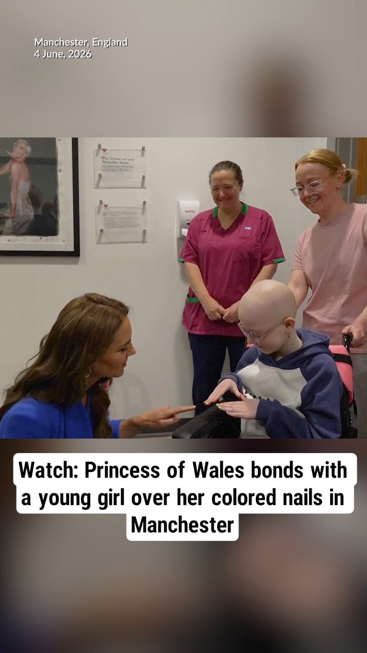 Watch: Princess of Wales bonds with a young girl over her colored nails in Manchester