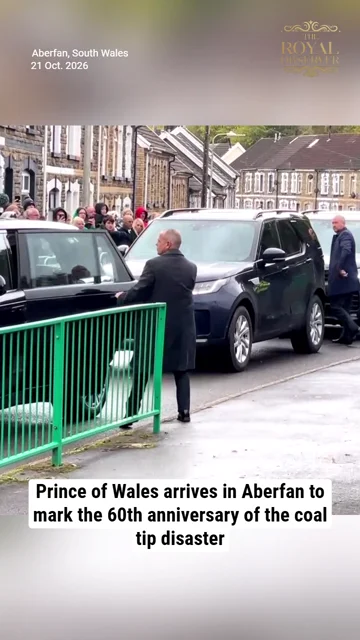 Prince of Wales arrives in Aberfan to mark the 60th anniversary of the coal tip disaster