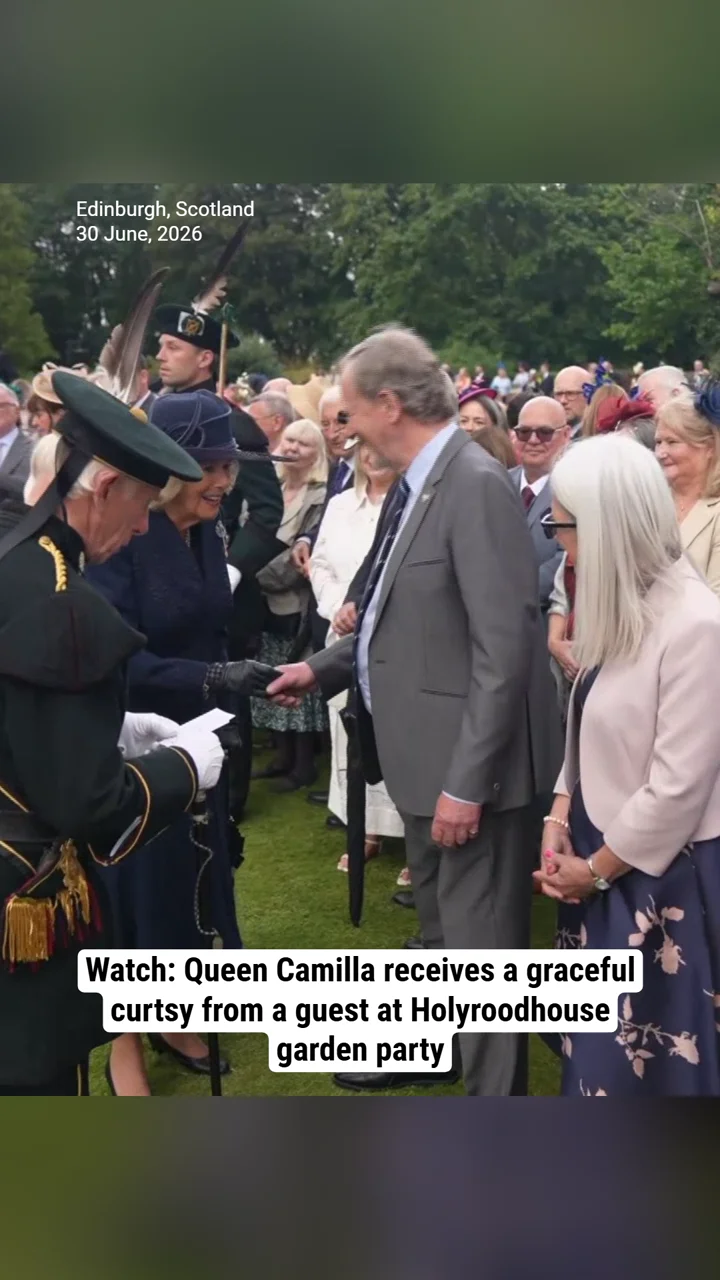Watch: Queen Camilla receives a graceful curtsy from a guest at Holyroodhouse garden party
