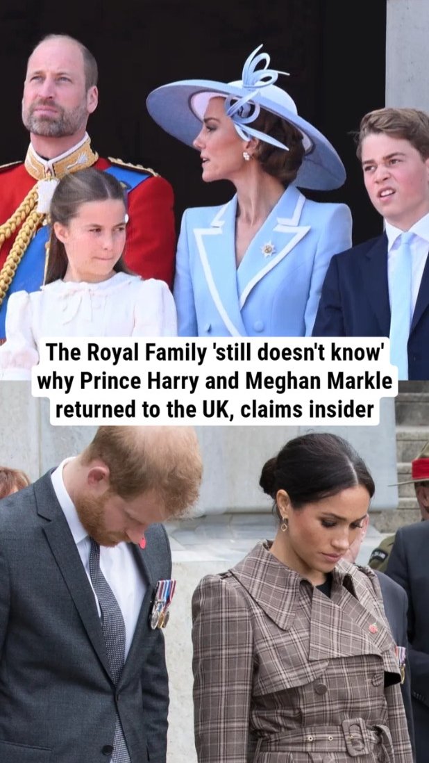 The Royal Family 'still doesn't know' why Prince Harry and Meghan Markle returned to the UK, claims insider
