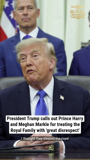 President Trump calls out Prince Harry and Meghan Markle for treating the Royal Family with 'great disrespect'
