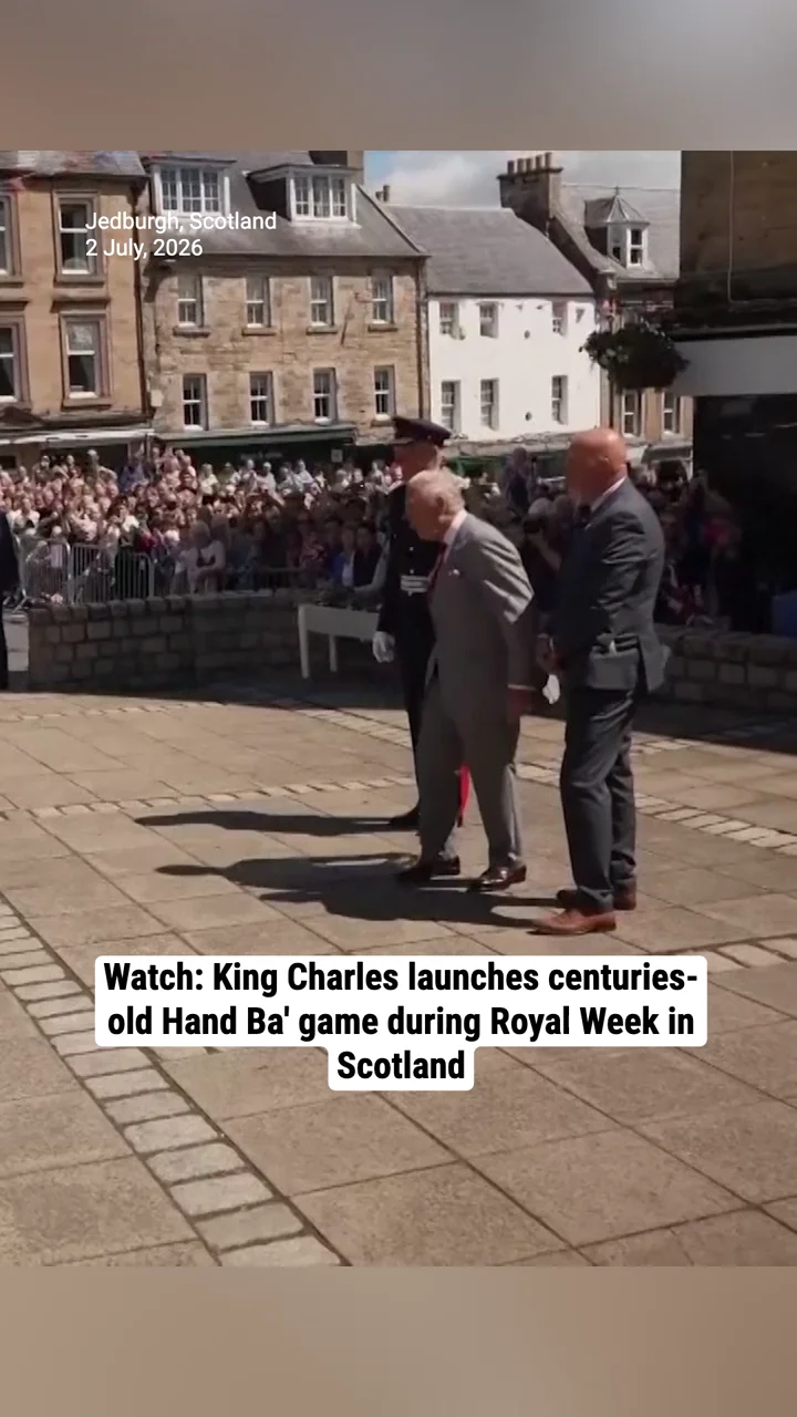 Watch: King Charles launches centuries-old Hand Ba' game during Royal Week in Scotland