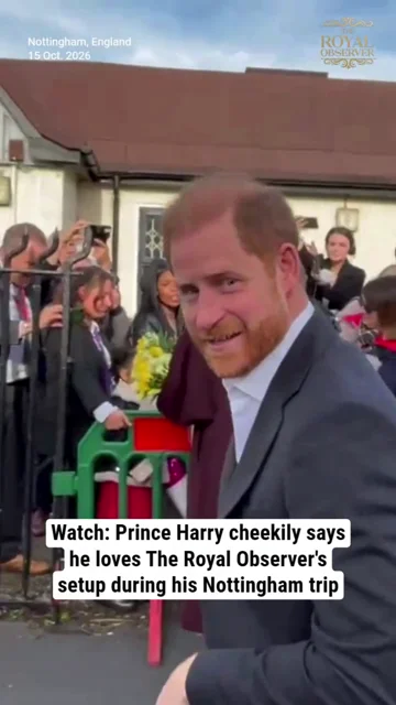 Watch: Prince Harry cheekily says he loves The Royal Observer's setup during his Nottingham trip