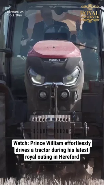 Watch: Prince William effortlessly drives a tractor during his latest royal outing in Hereford
