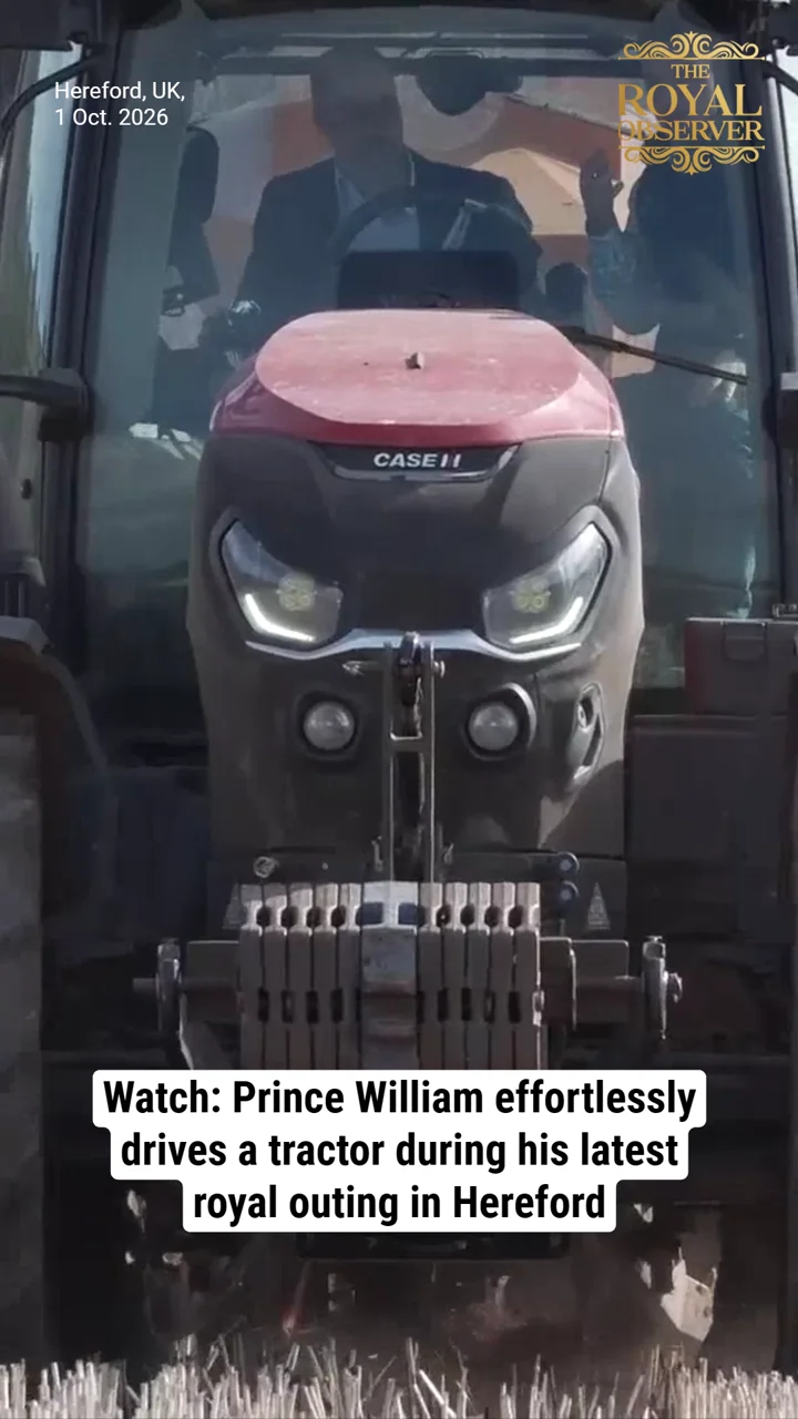 Watch: Prince William effortlessly drives a tractor during his latest royal outing in Hereford