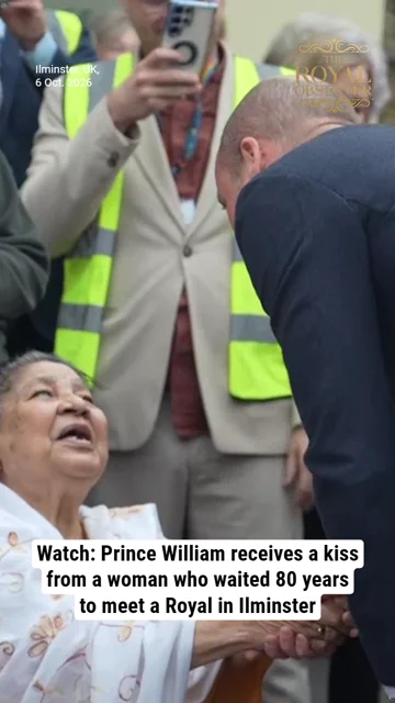 Watch: Prince William receives a kiss from a woman who waited 80 years to meet a Royal in Ilminster