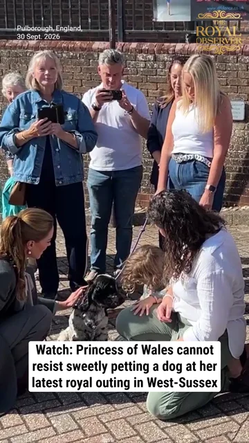 Watch: Princess of Wales cannot resist sweetly petting a dog at her latest royal outing in West-Sussex