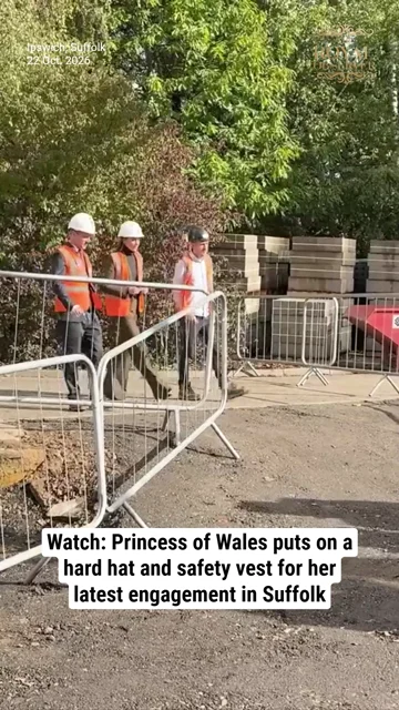 Watch: Princess of Wales puts on a hard hat and safety vest for her latest engagement in Suffolk