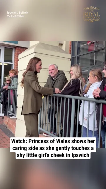 Watch: Princess of Wales shows her caring side as she gently touches a shy little girl’s cheek in Ipswich
