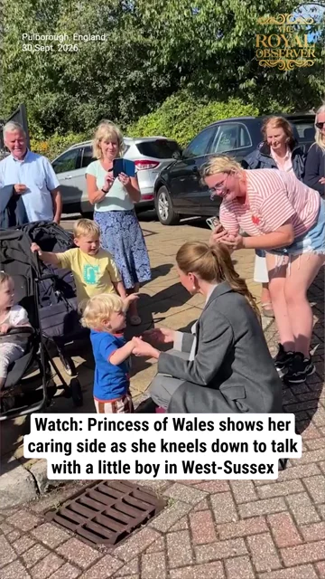 Watch: Princess of Wales shows her caring side as she kneels down to talk with a little boy in West-Sussex
