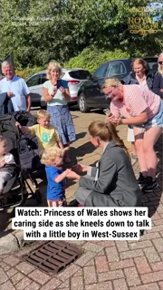 Watch: Princess of Wales shows her caring side as she kneels down to talk with a little boy in West-Sussex