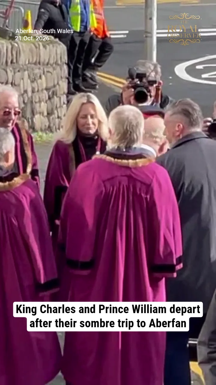 King Charles and Prince William depart after their sombre trip to Aberfan