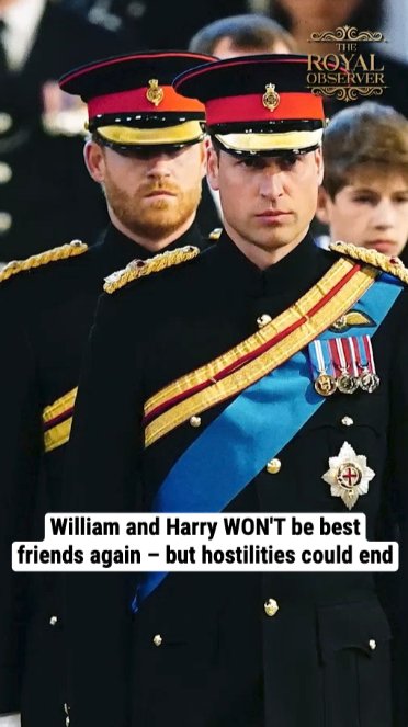 William and Harry WON'T be best friends again – but hostilities could end