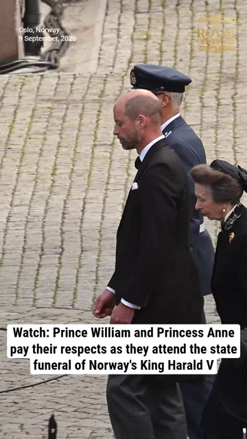 Watch: Prince William and Princess Anne pay their respects as they attend the state funeral of Norway's King Harald V