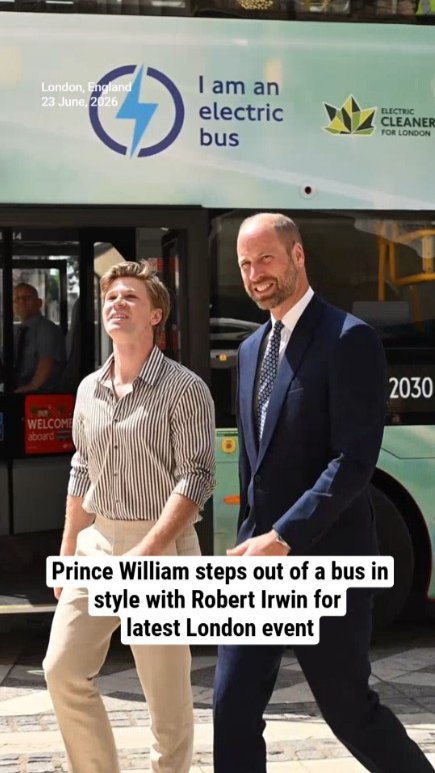 Prince William steps out of a bus in style with Robert Irwin for latest London event