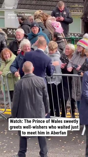 Watch: The Prince of Wales sweetly greets well-wishers who waited just to meet him in Aberfan