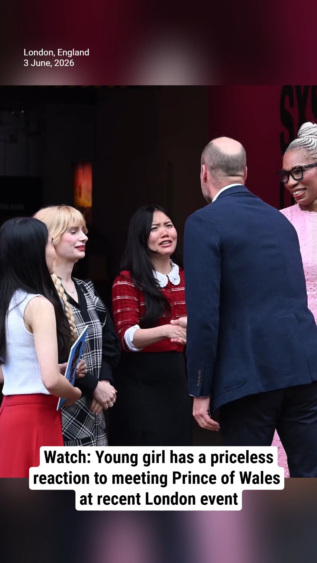 Watch: Young girl has a priceless reaction to meeting Prince of Wales at recent London event