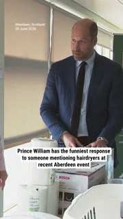 Prince William has the funniest response to someone mentioning hairdryers at recent Aberdeen event