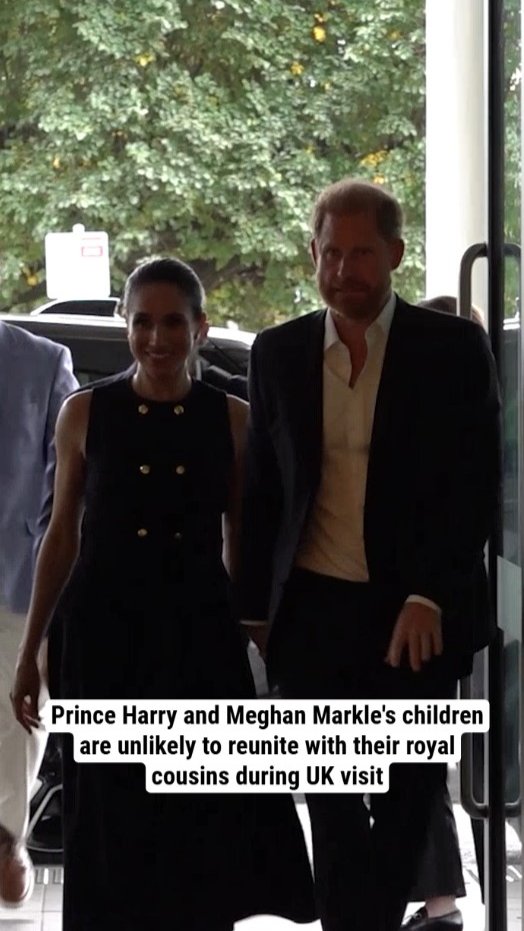 Prince Harry and Meghan Markle's children are unlikely to reunite with their royal cousins during UK visit