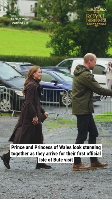 Prince and Princess of Wales look stunning together as they arrive for their first official Isle of Bute visit