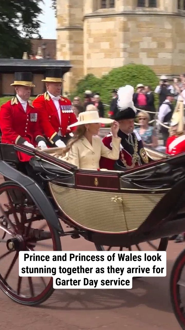Prince and Princess of Wales look stunning together as they arrive for Garter Day service