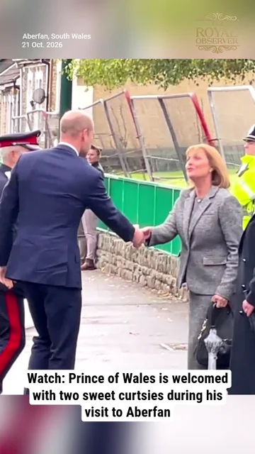 Watch: Prince of Wales is welcomed with two sweet curtsies during his visit to Aberfan