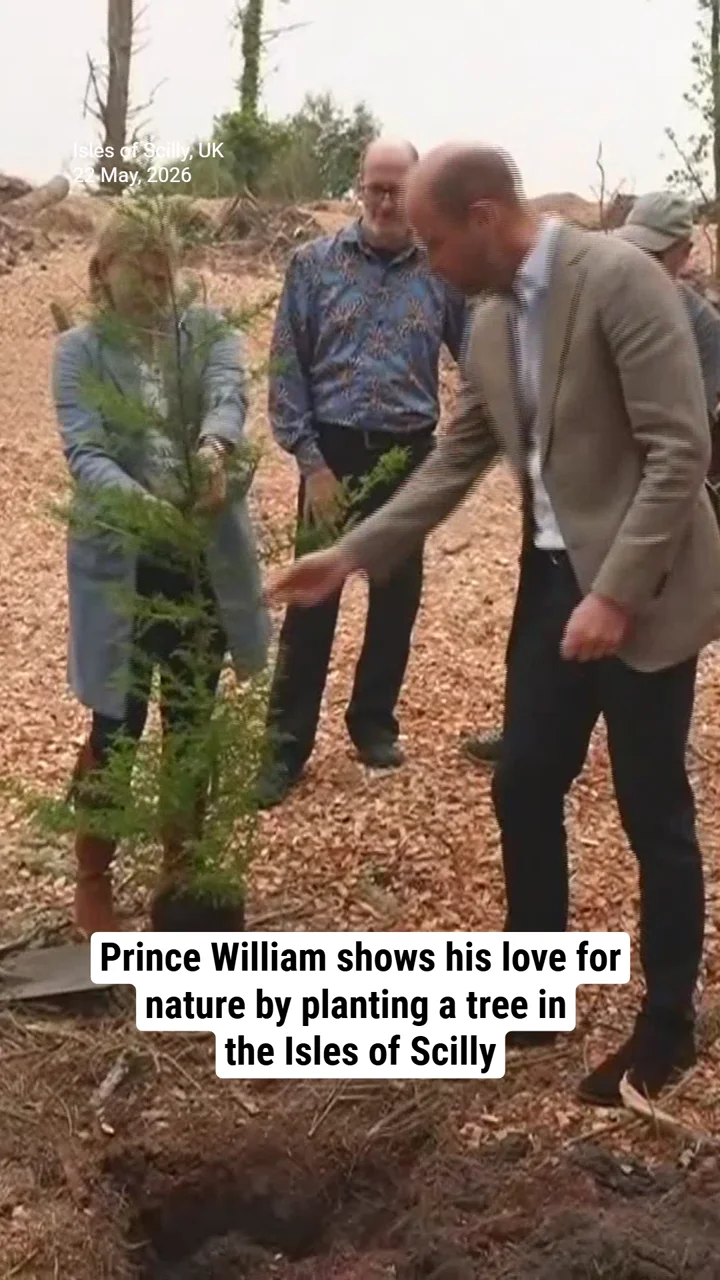 Prince William shows his love for nature by planting a tree in the Isles of Scilly