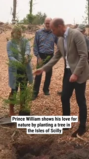 Prince William shows his love for nature by planting a tree in the Isles of Scilly