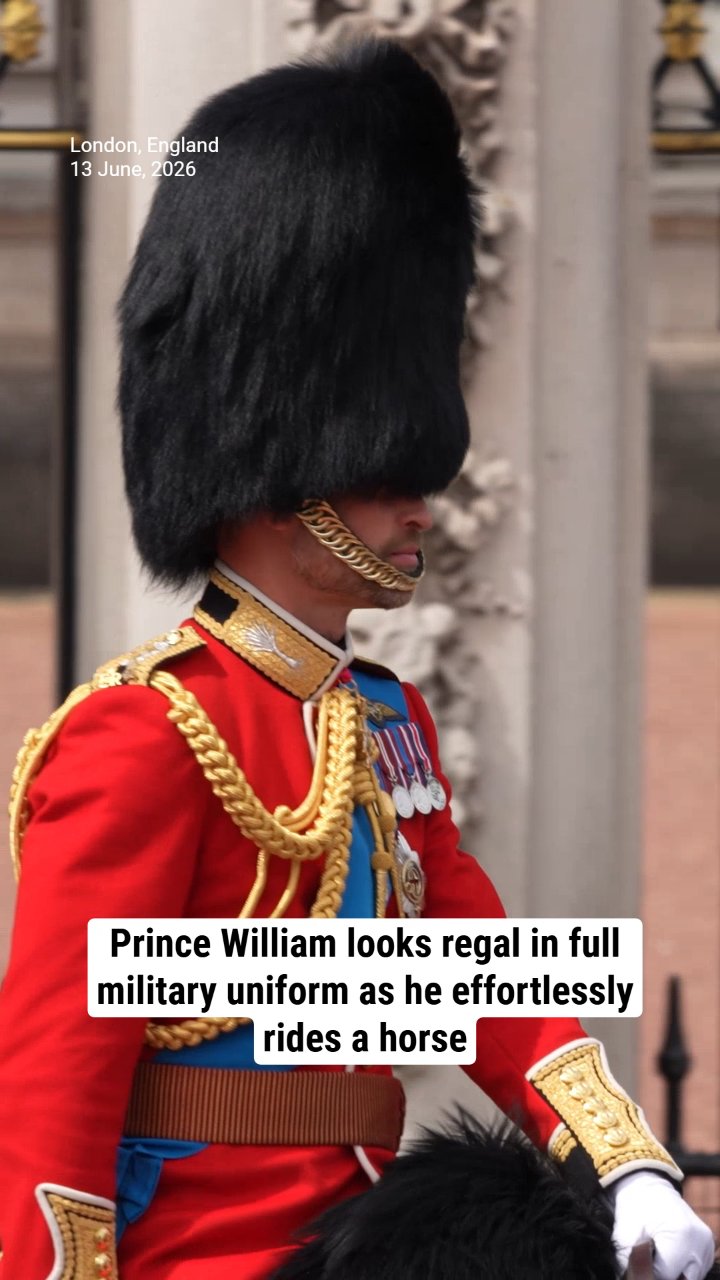 Prince William looks regal in full military uniform as he effortlessly rides a horse