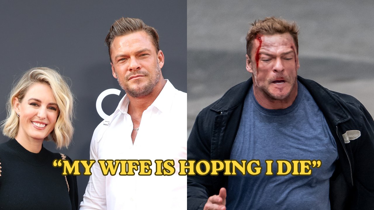 Alan Ritchson Jokes His Wife Hopes He Dies Doing a Stunt So She Gets His Insurance Payout