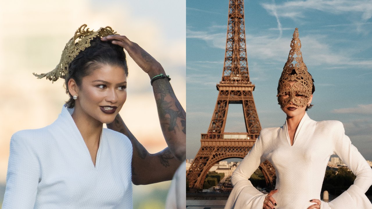 Zendaya Shocks Paris Premiere Arriving With Wild Eiffel Tower-Inspired Look
