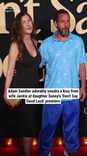 Adam Sandler adorably sneaks a kiss from wife Jackie at daughter Sunny's 'Don't Say Good Luck' premiere