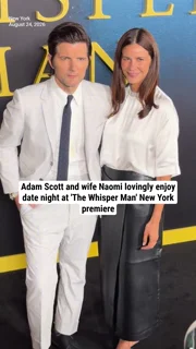 Adam Scott and wife Naomi lovingly enjoy date night at 'The Whisper Man' New York premiere