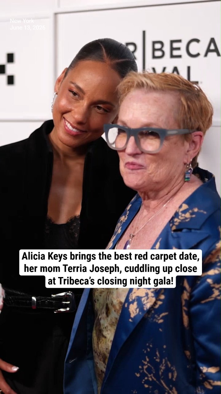Alicia Keys brings the best red carpet date, her mom Terria Joseph, cuddling up close at Tribeca’s closing night gala!