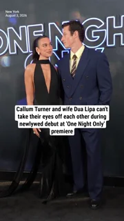 Callum Turner and wife Dua Lipa can't take their eyes off each other during newlywed debut at 'One Night Only' premiere
