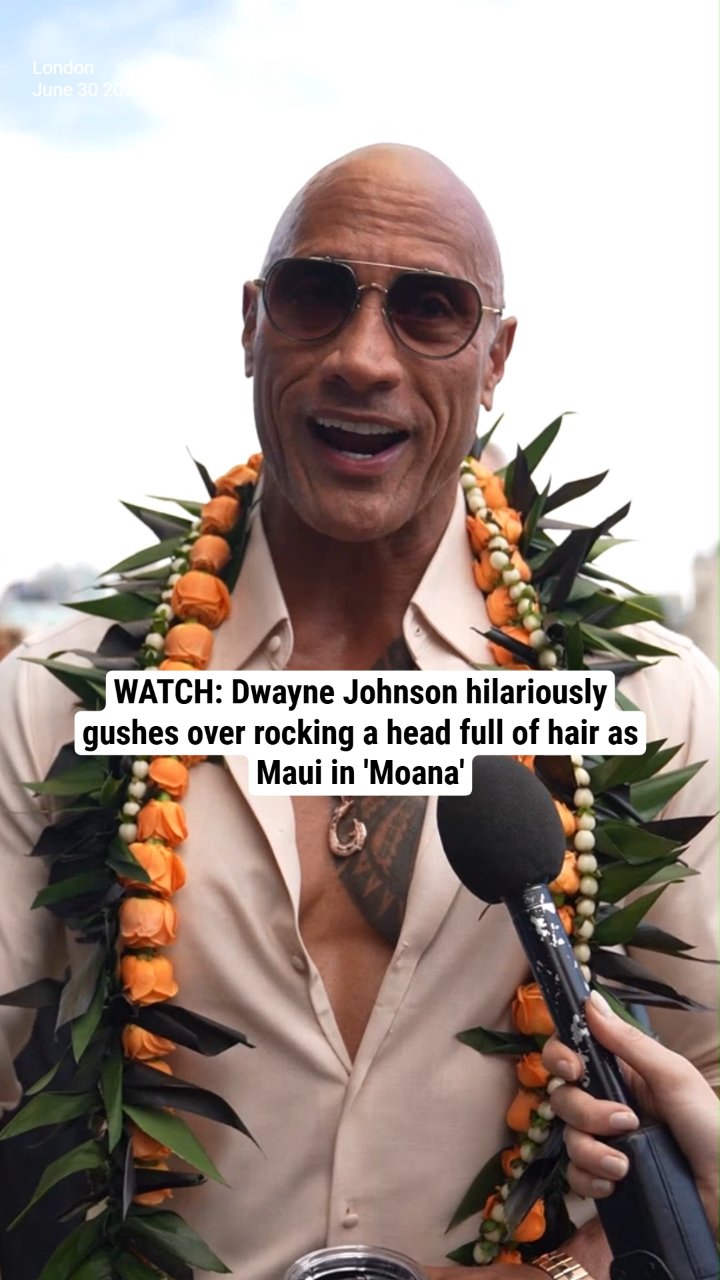 WATCH: Dwayne Johnson hilariously gushes over rocking a head full of hair as Maui in 'Moana'