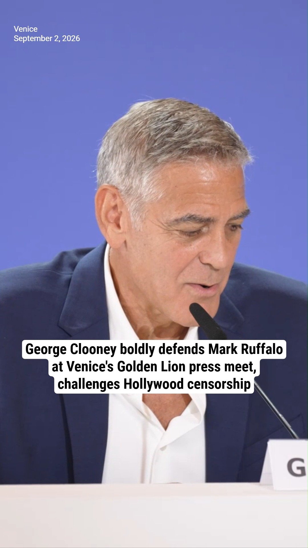 George Clooney boldly defends Mark Ruffalo at Venice's Golden Lion press meet, challenges Hollywood censorship