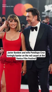 Javier Bardem and wife Penélope Cruz lovingly banter on the red carpet at the Venice Film Festival