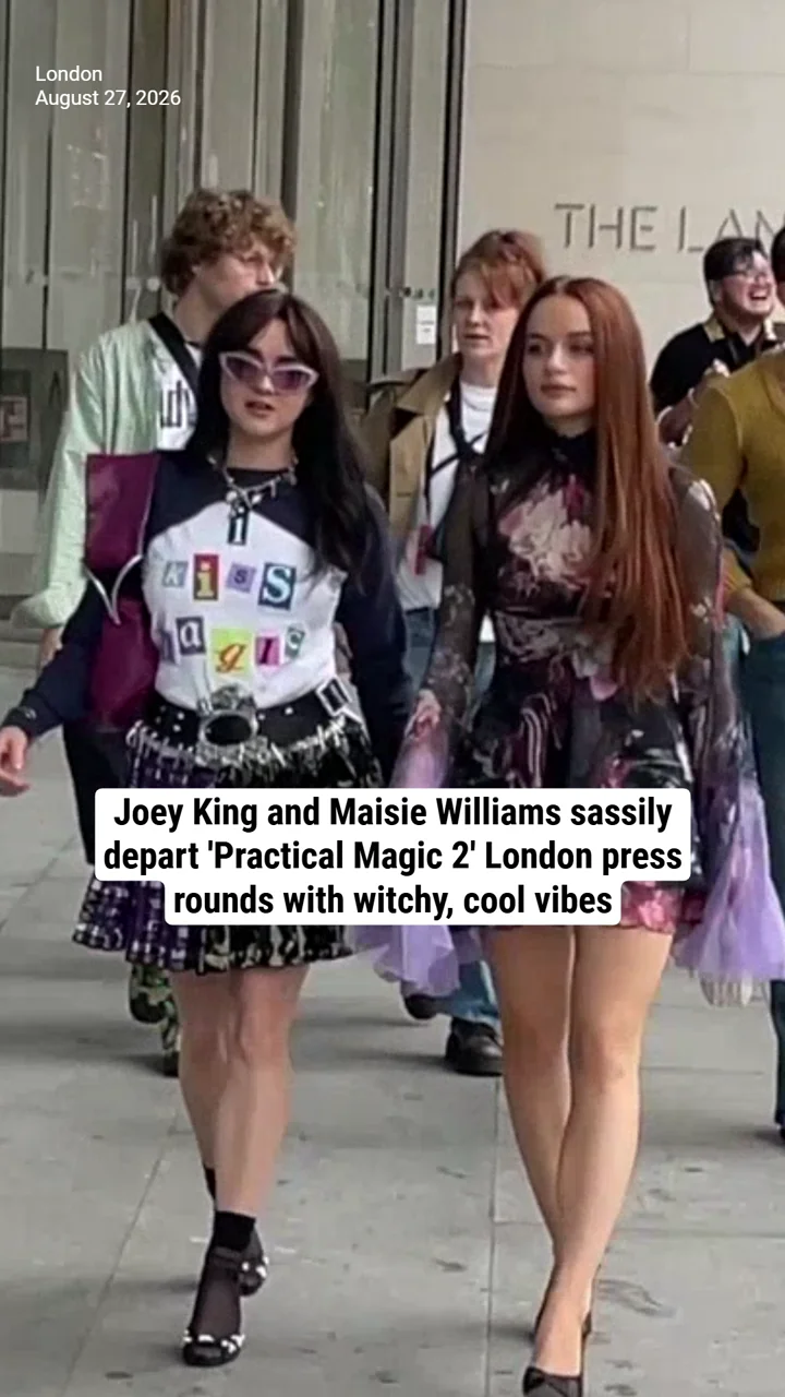 Joey King and Maisie Williams sassily depart 'Practical Magic 2' London press rounds with witchy, cool vibes