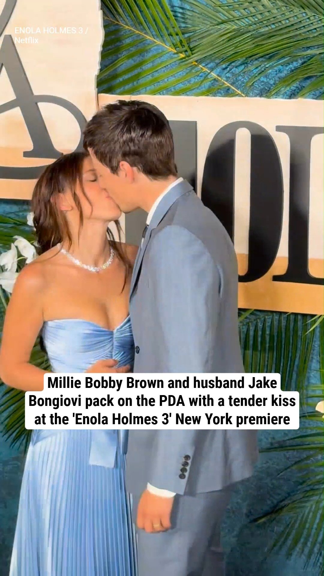Millie Bobby Brown and husband Jake Bongiovi pack on the PDA with a tender kiss at the 'Enola Holmes 3' New York premiere