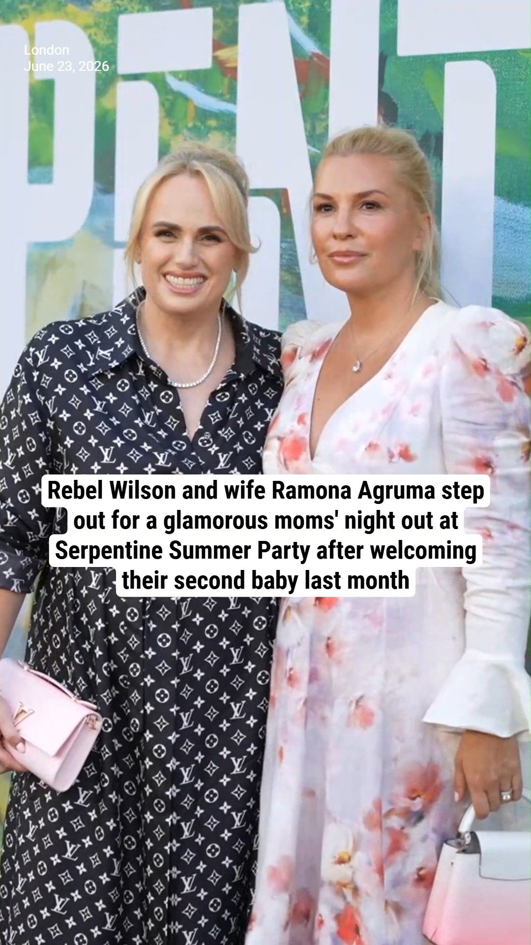 Rebel Wilson and wife Ramona Agruma step out for a glamorous moms' night out at Serpentine Summer Party after welcoming their second baby last month