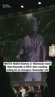 WATCH: Robert Downey Jr. hilariously roasts Ryan Reynolds at SDCC after crashing, asking for an 'Avengers: Doomsday' role